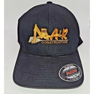 A&R Construction FLEXFIT S/Medium Hat fitted Baseball Cap black New old stock